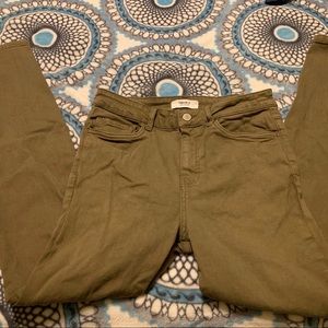 Olive green high waisted jeans